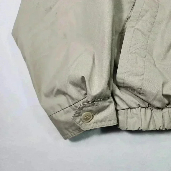 Members Only Mens Embroidered Logo Jacket Large Tan w/Plaid Lining Epaulets READ - Picture 15 of 16